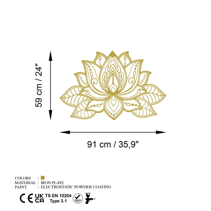 Wallity Lotussa-2 Accesorio Decorativo de Pared Dorado Wallity Lotussa-2 Accesorio Decorativo de Pared Dorado